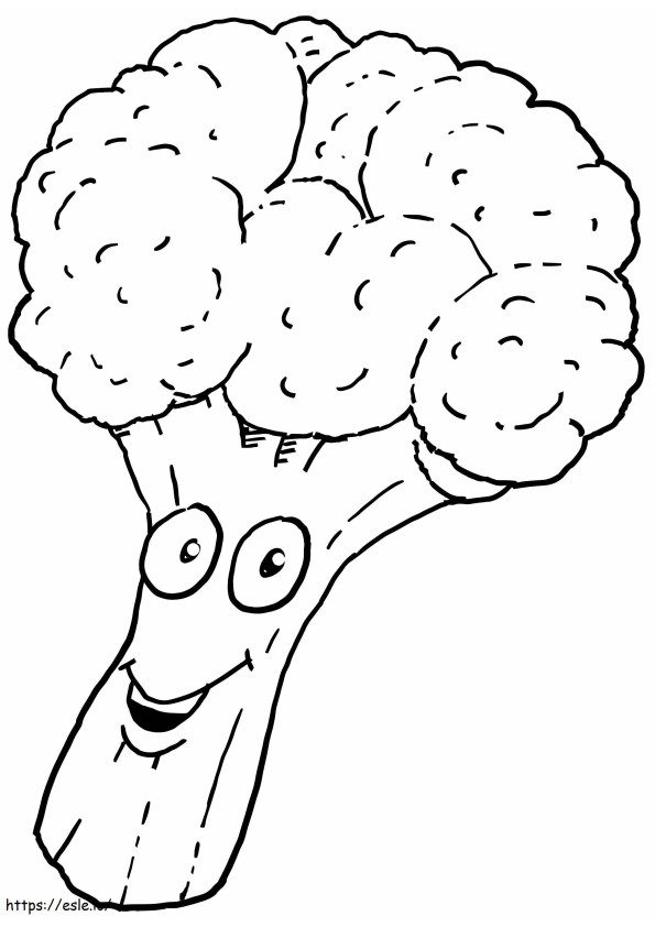 Brokoli Kartun yang Dapat Dicetak Gambar Mewarnai