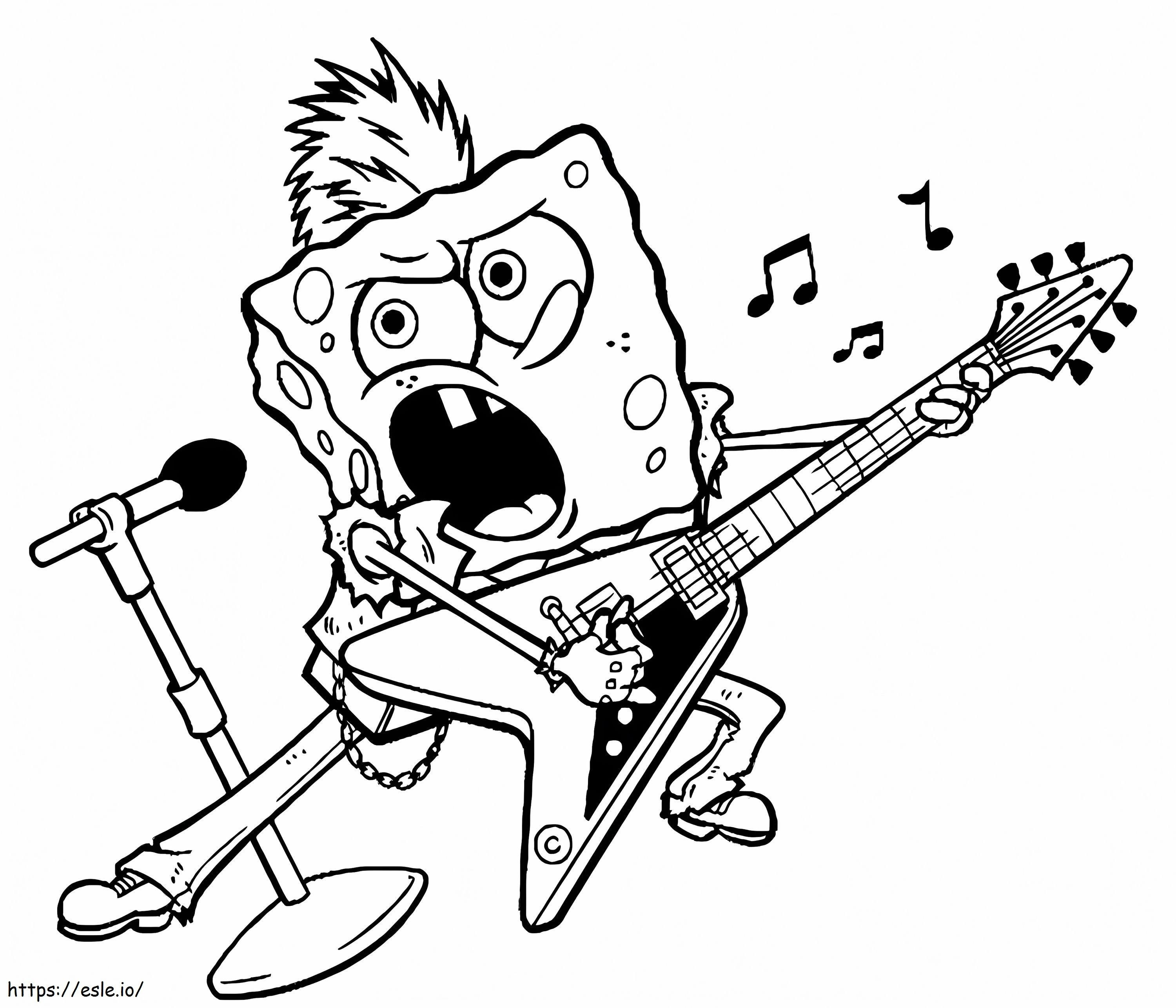 Spongebob Bintang Rock Gambar Mewarnai