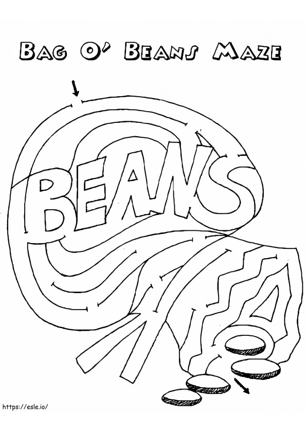 Beans Maze coloring page