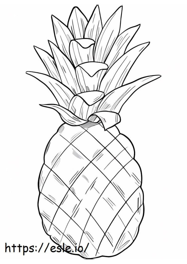 Coloriage Ananas simple à imprimer dessin