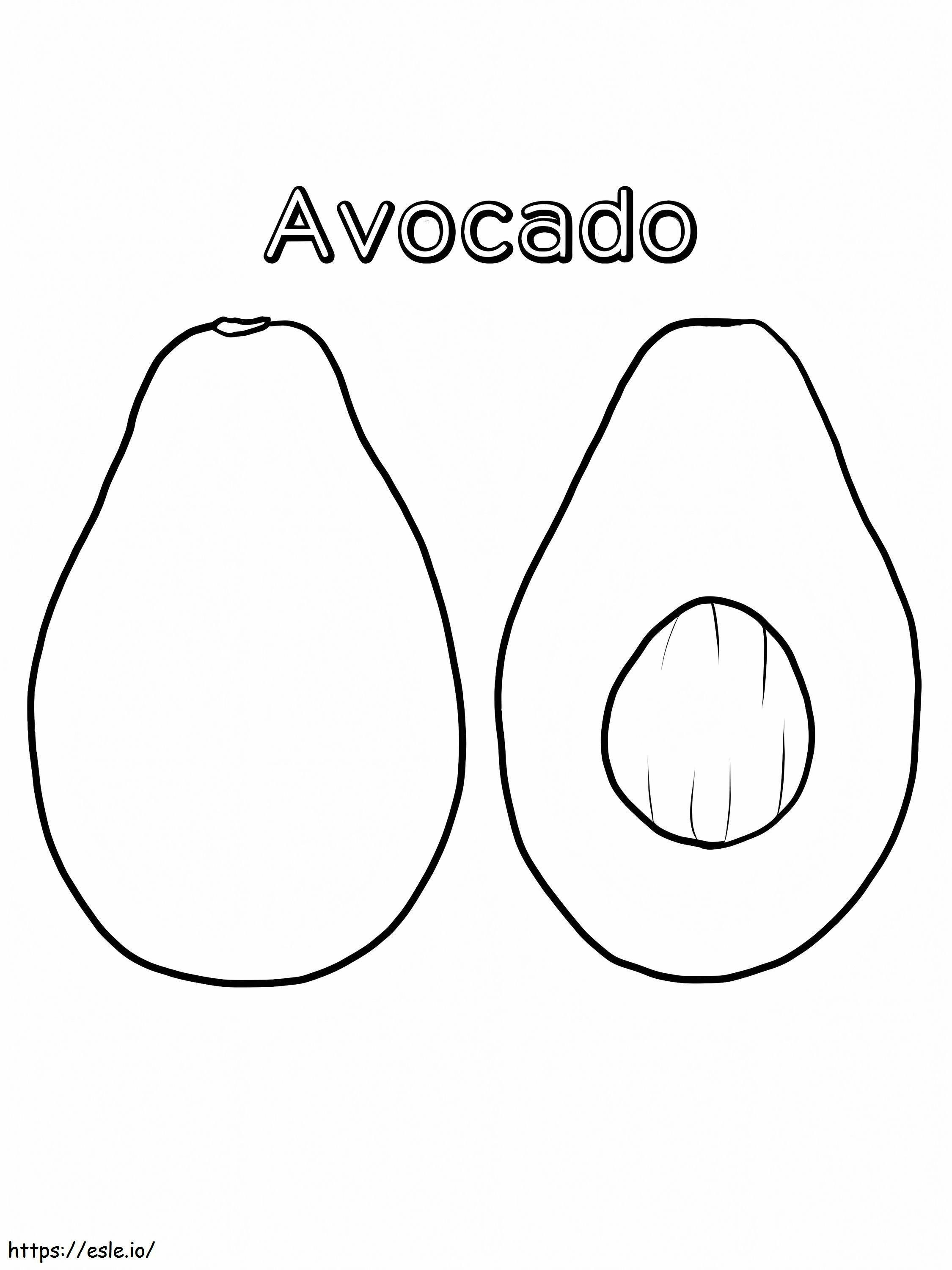 Avocado And Half 1 coloring page