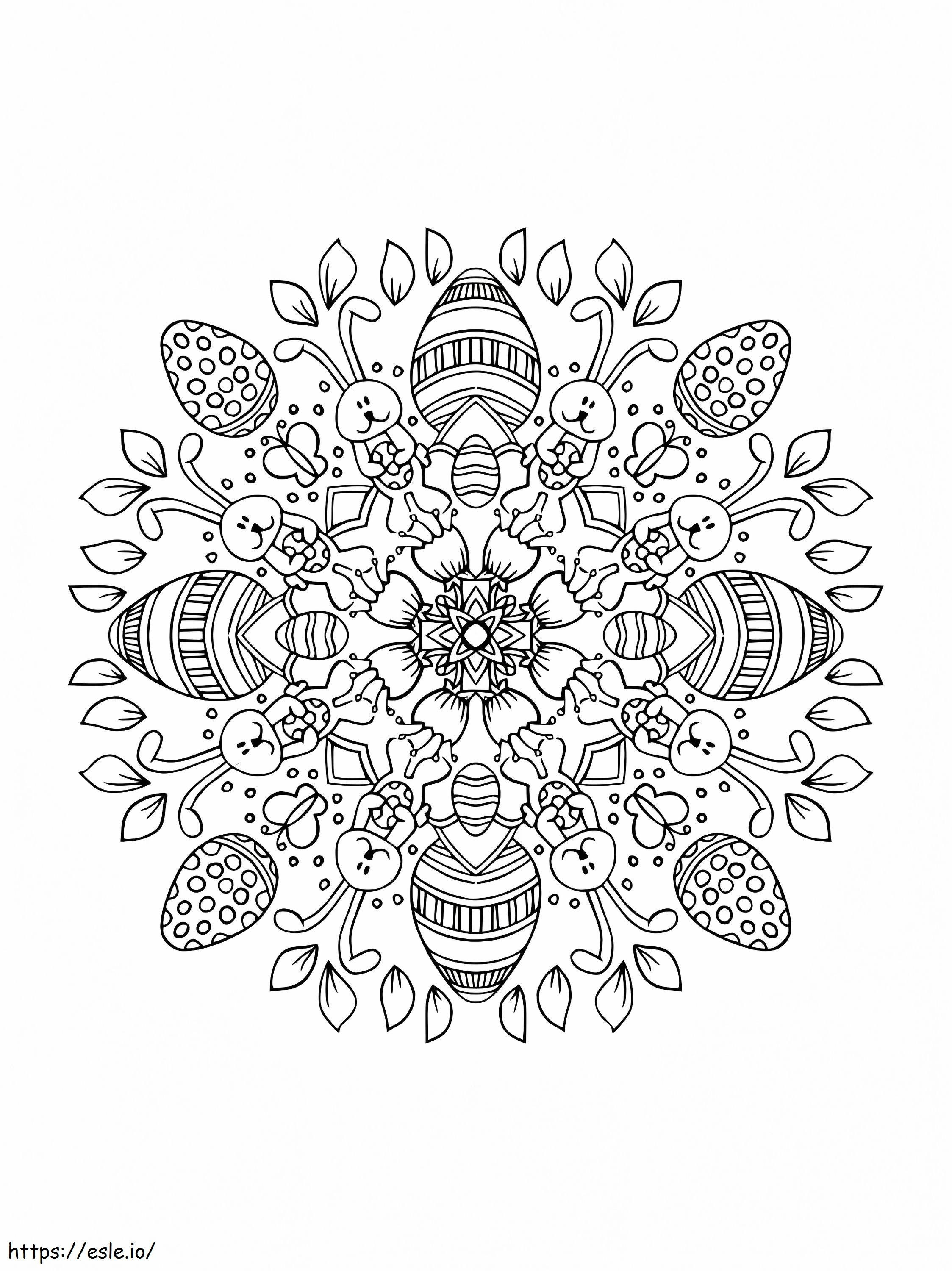 Mandala de Paște 6 de colorat