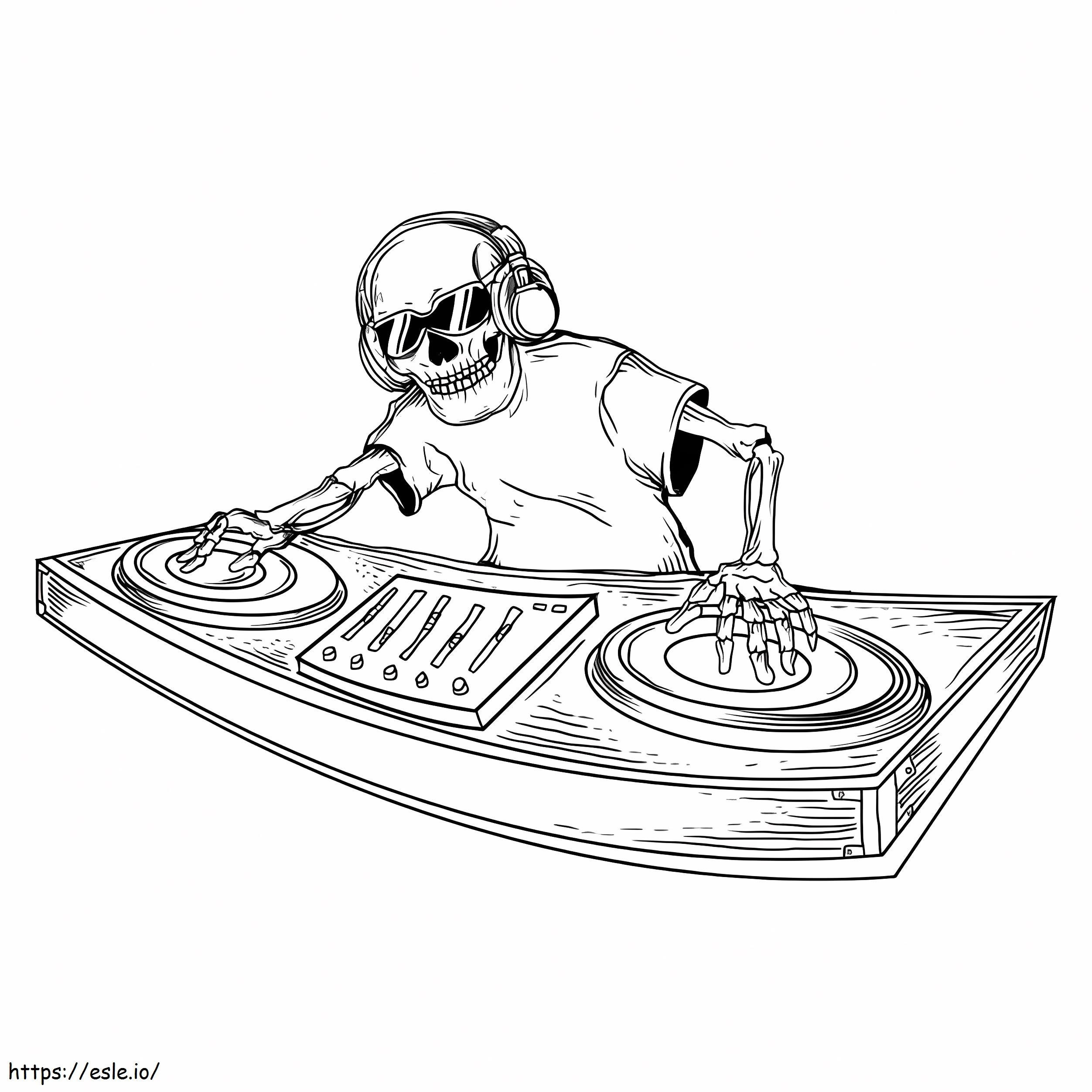 DJ-Skelett ausmalbilder