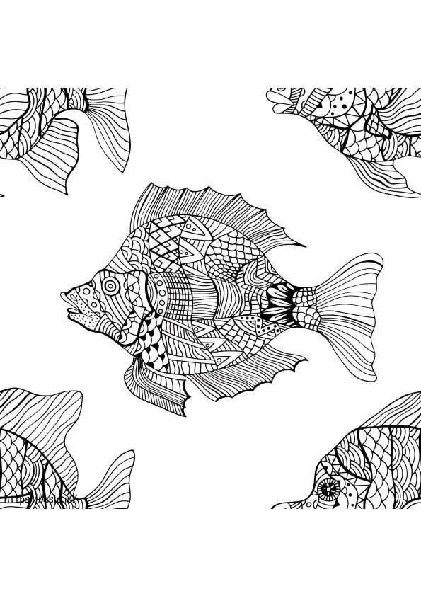 Gökkuşağı Balığı Mandala boyama