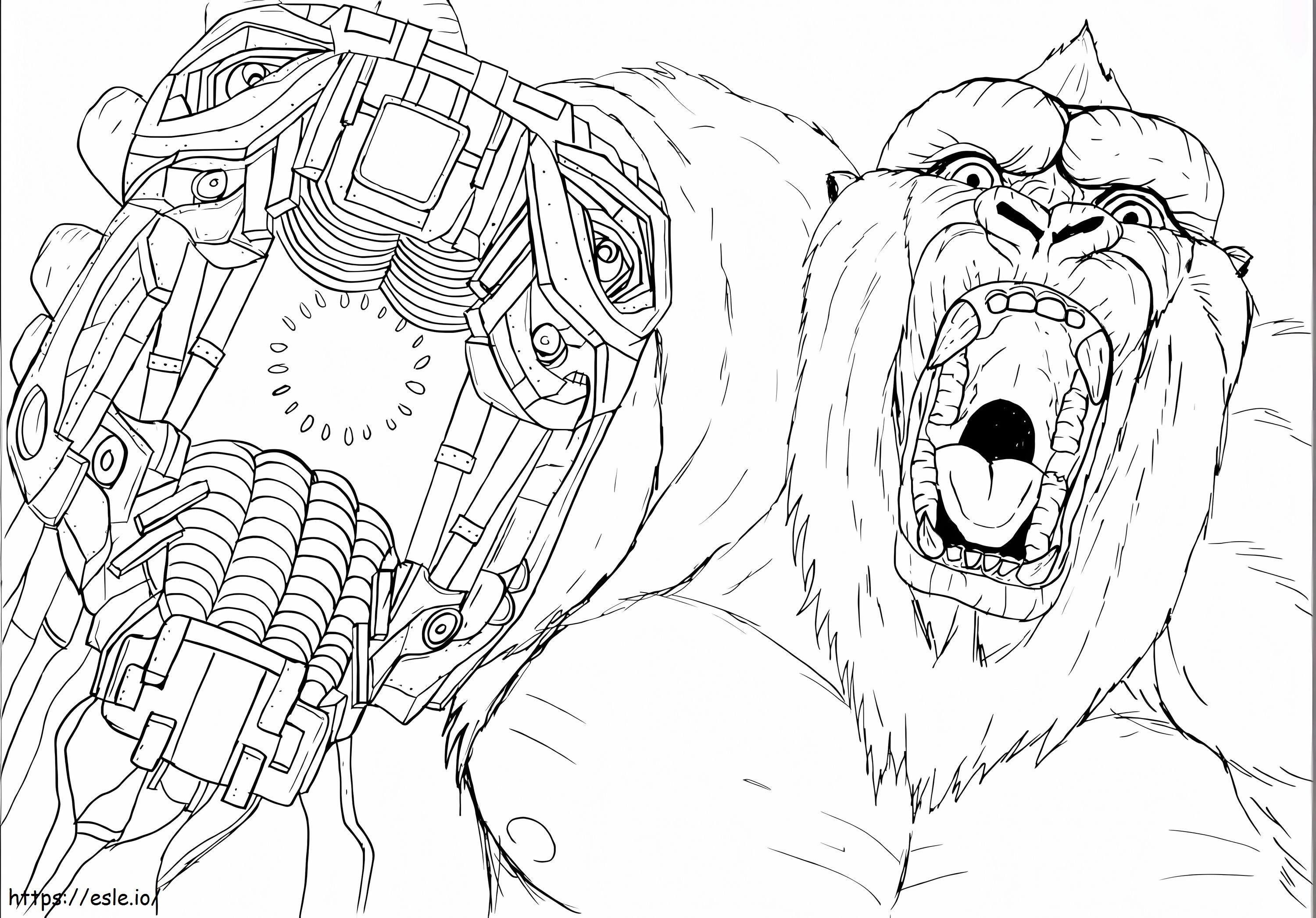 Coloriage King Kong effrayant à imprimer dessin