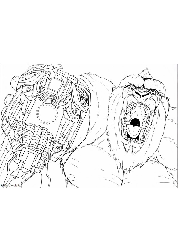 Coloriage King Kong effrayant à imprimer dessin