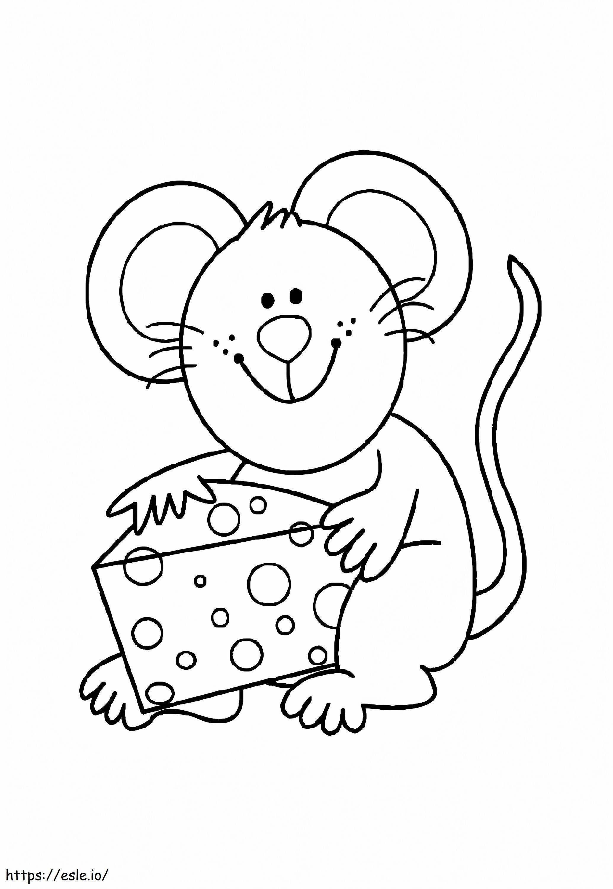Ratón Con Queso para colorear