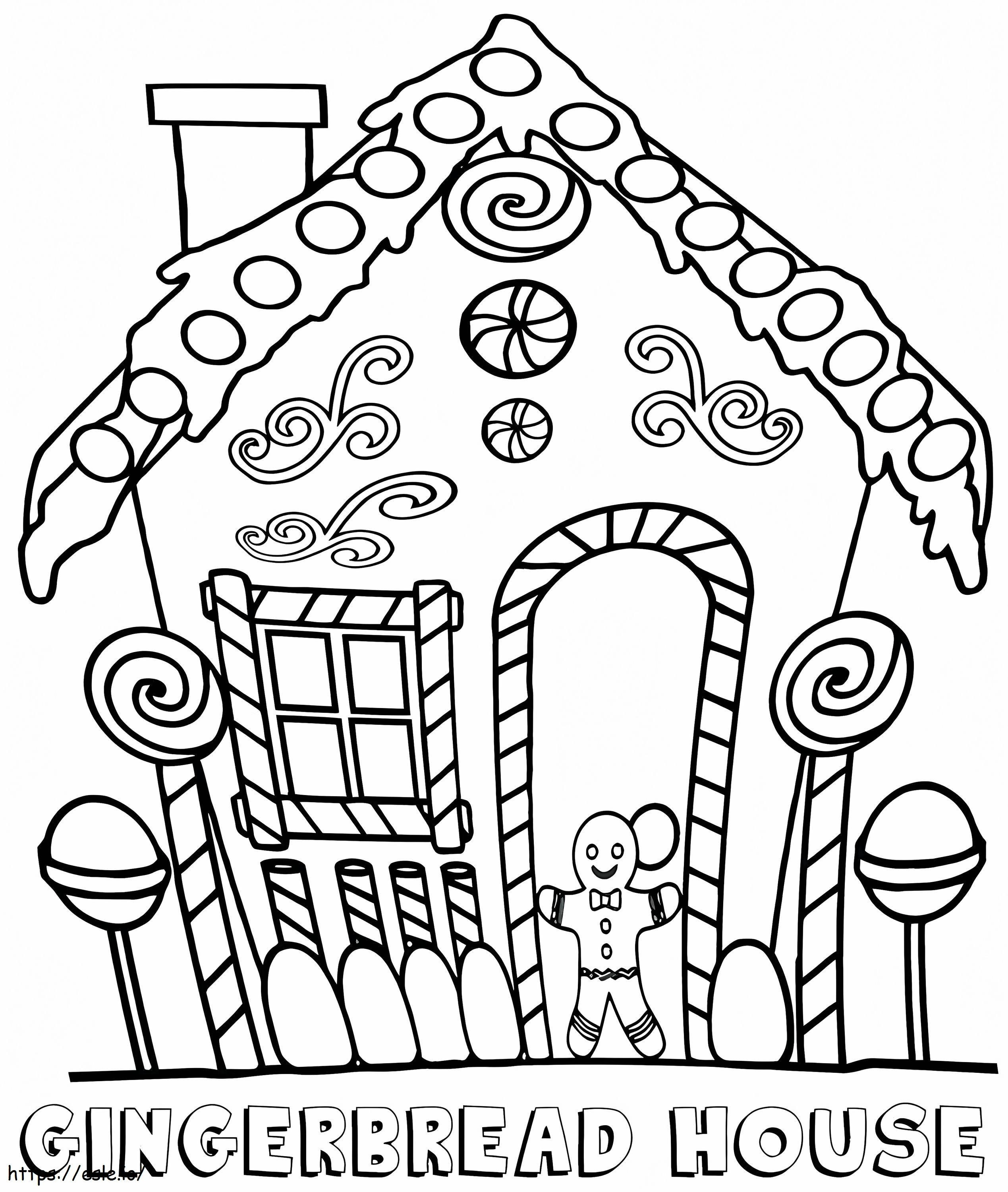 1578729512 Świąteczny domek z piernika do druku za darmo z Jezusem na Wielkanoc Arkusze z zarysem stron z klipsami kolorowanka