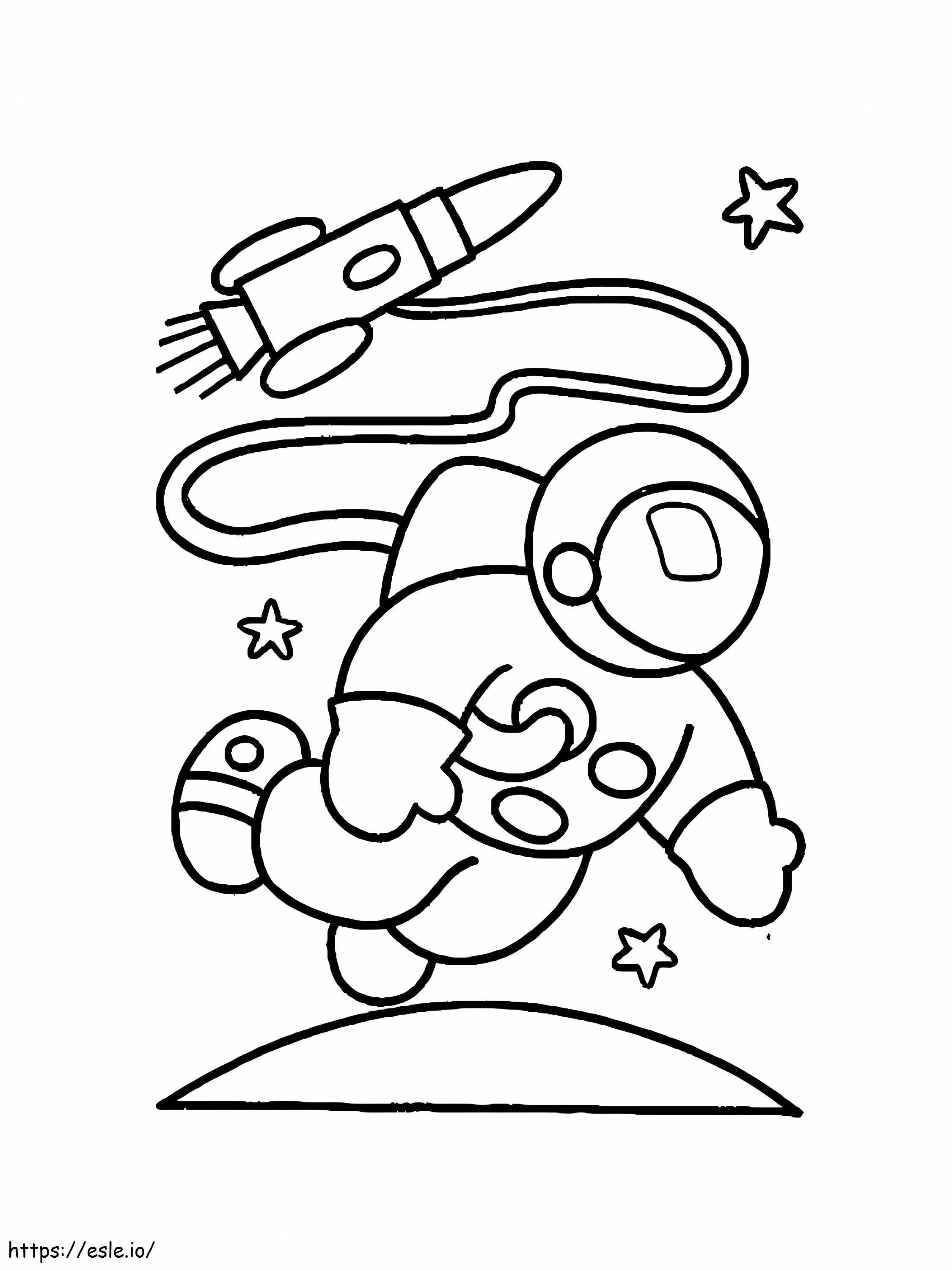 Astronauta voando para colorir