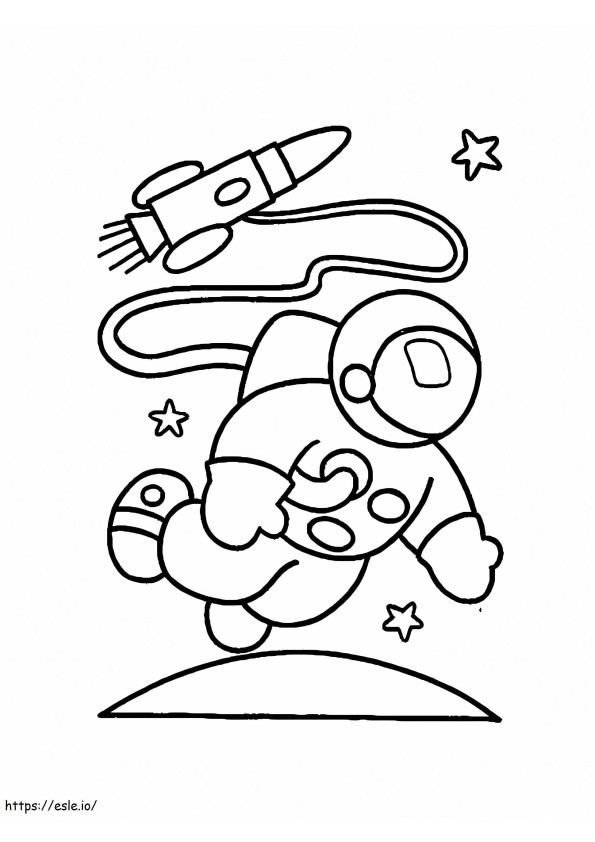 Coloriage Astronaute volant à imprimer dessin