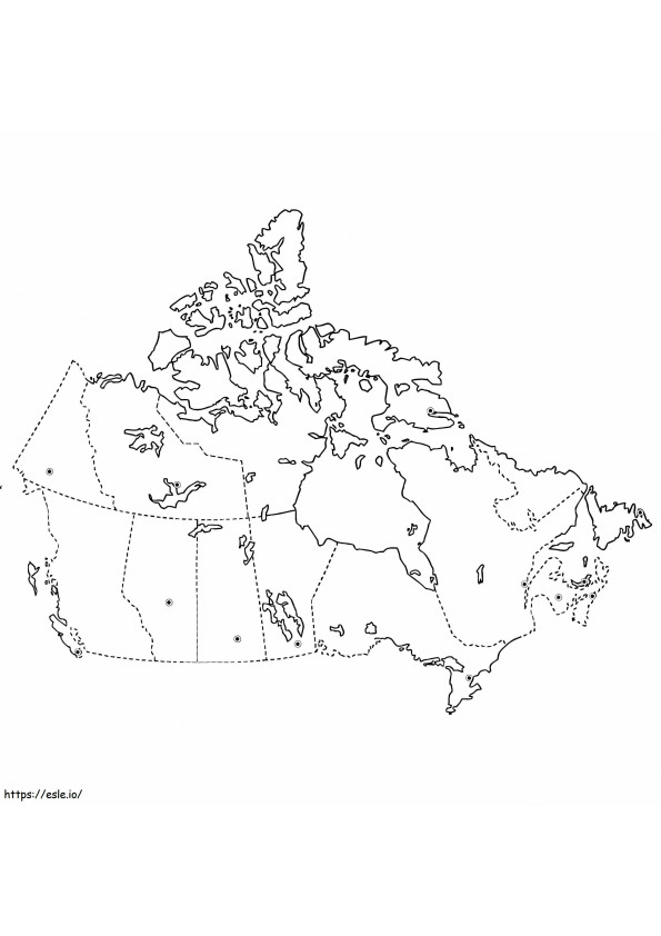 Coloriage Carte Du Canada 7 à imprimer dessin