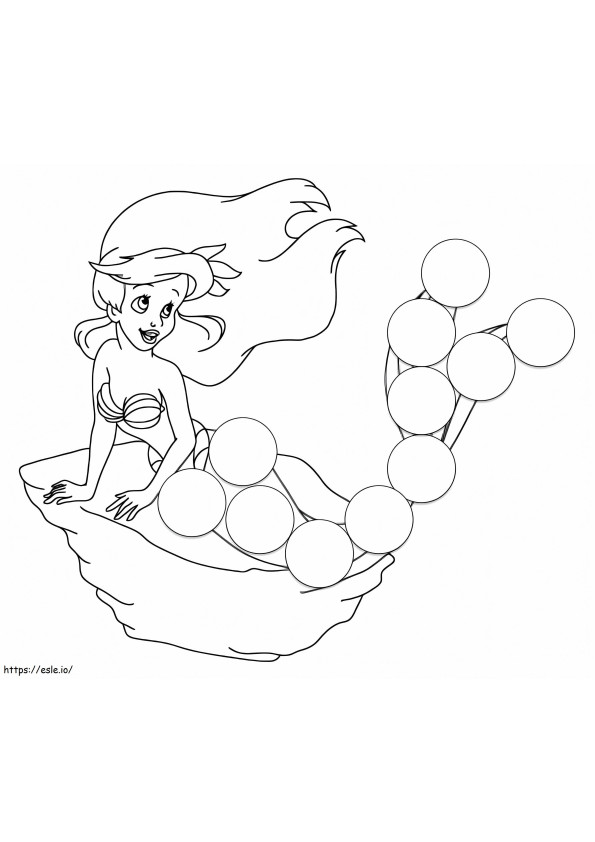 Little Mermaid Dot Marker coloring page