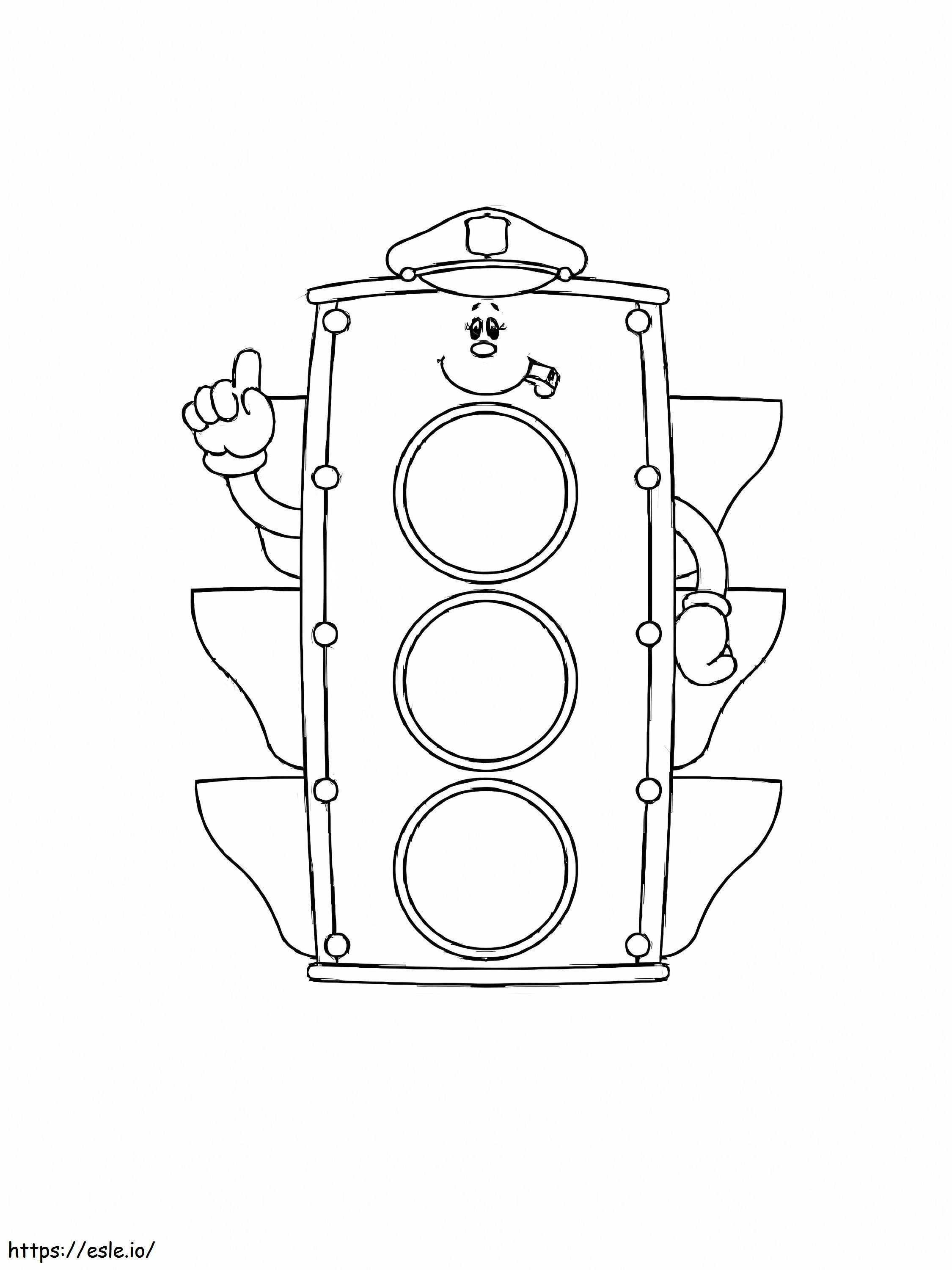 Policeman Traffic Light coloring page