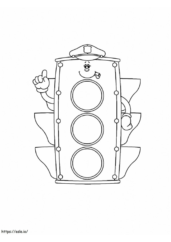 Policeman Traffic Light coloring page