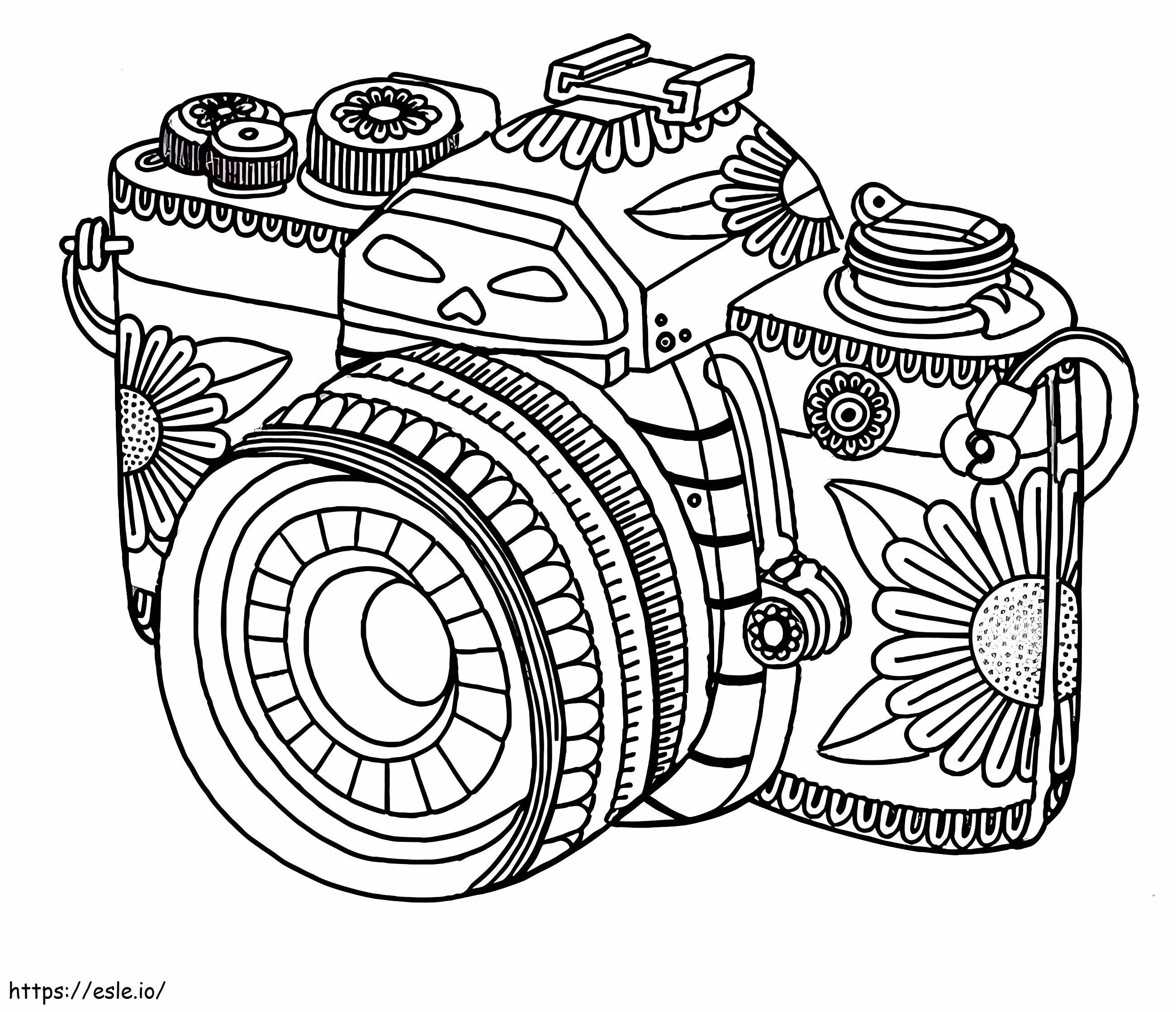 Coloriage 1532138715 Bel appareil photo A4 à imprimer dessin