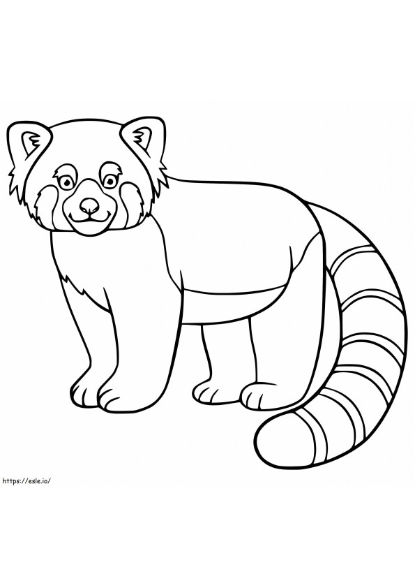 Coloriage Panda roux souriant à imprimer dessin