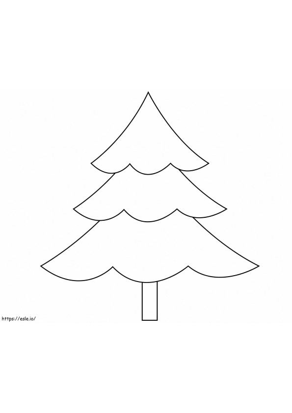 シンプルなクリスマスツリー 2 ぬりえ - 塗り絵