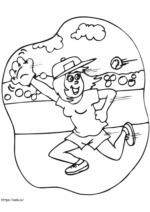 Softball Outfielder coloring page