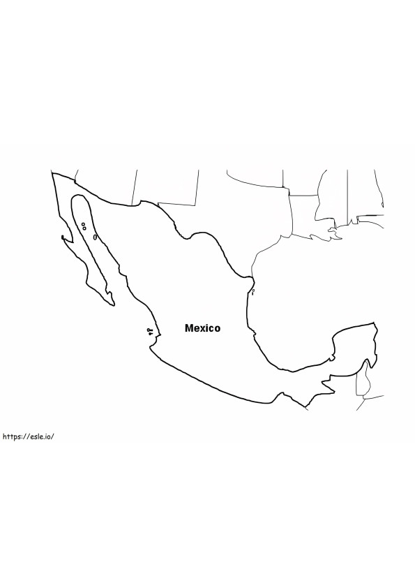Map Of Mexico Outline HD For Coloring