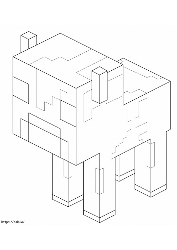 Minecraft lehmä 1 värityskuva