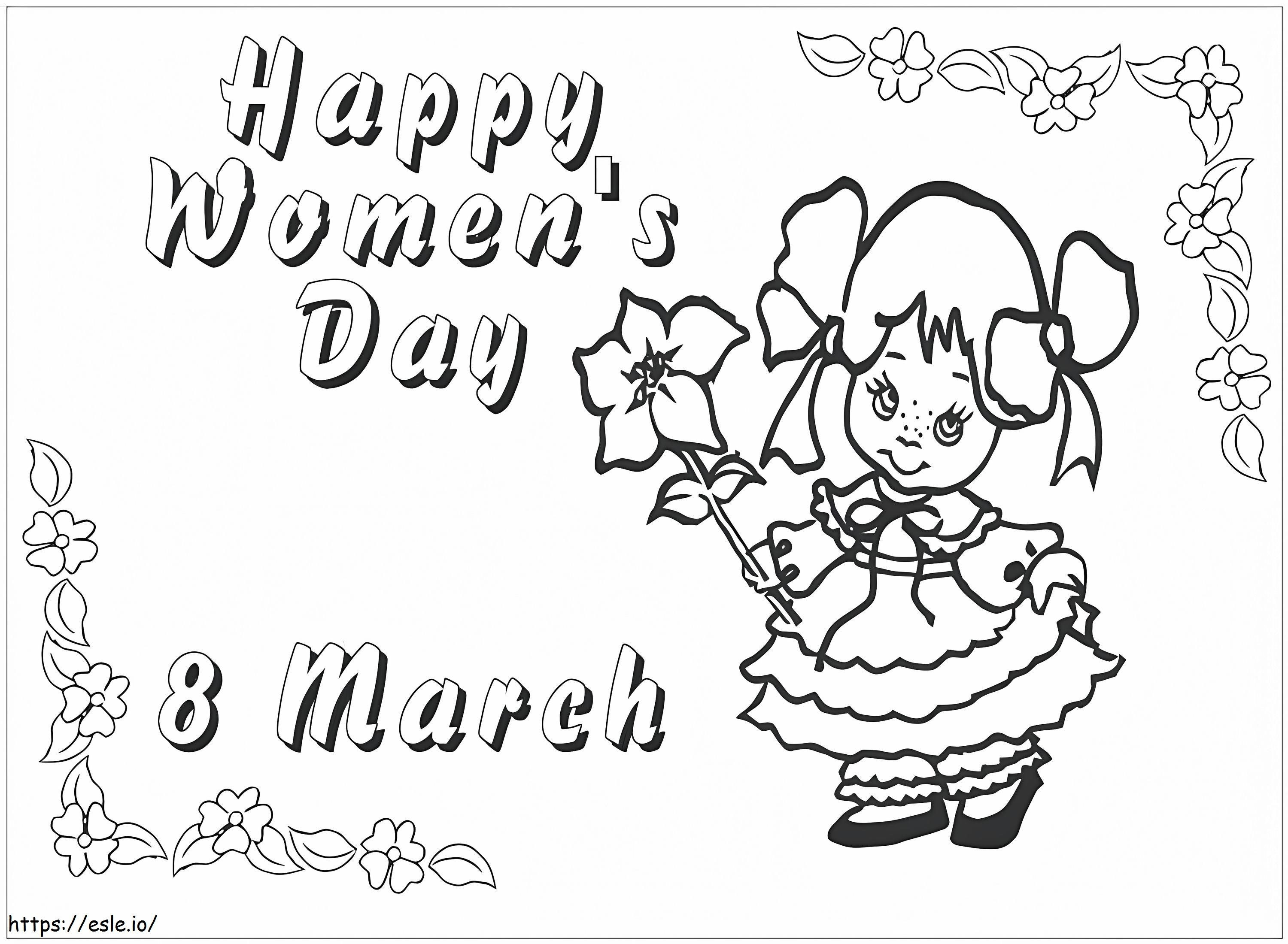 Happy Womens Day 3 coloring page