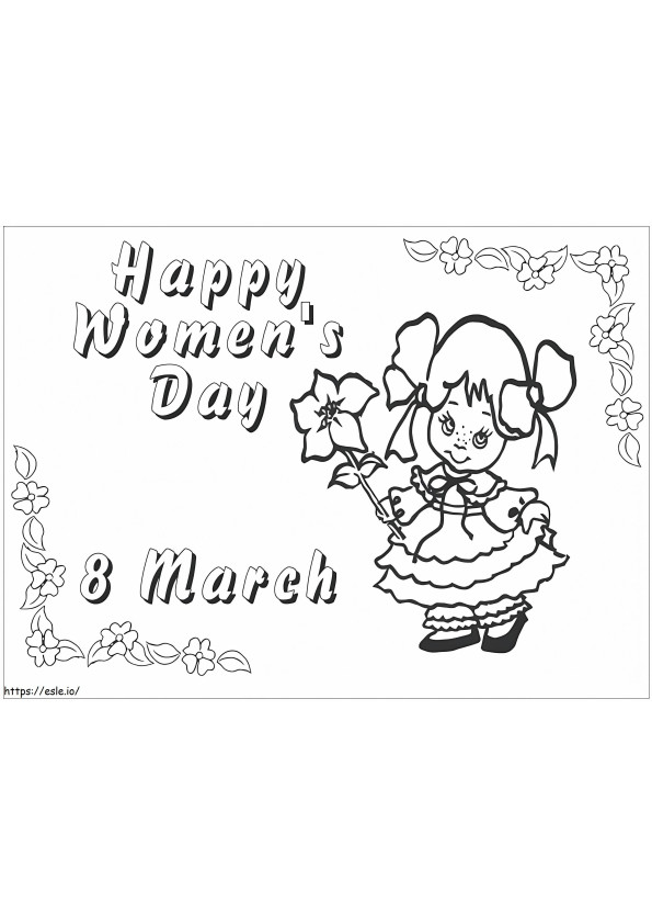Happy Womens Day 3 coloring page