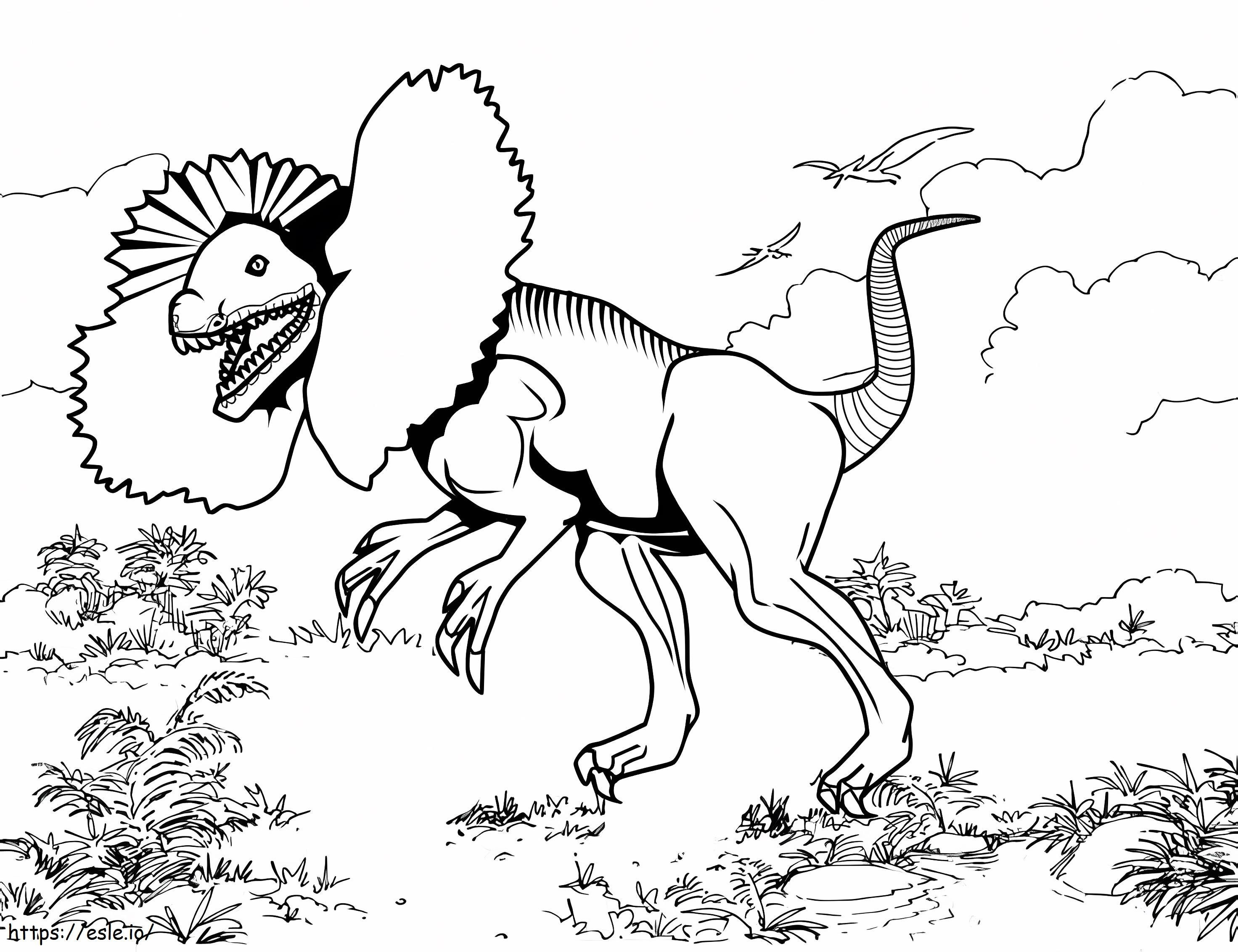 ディロフォサウルス 8 ぬりえ - 塗り絵