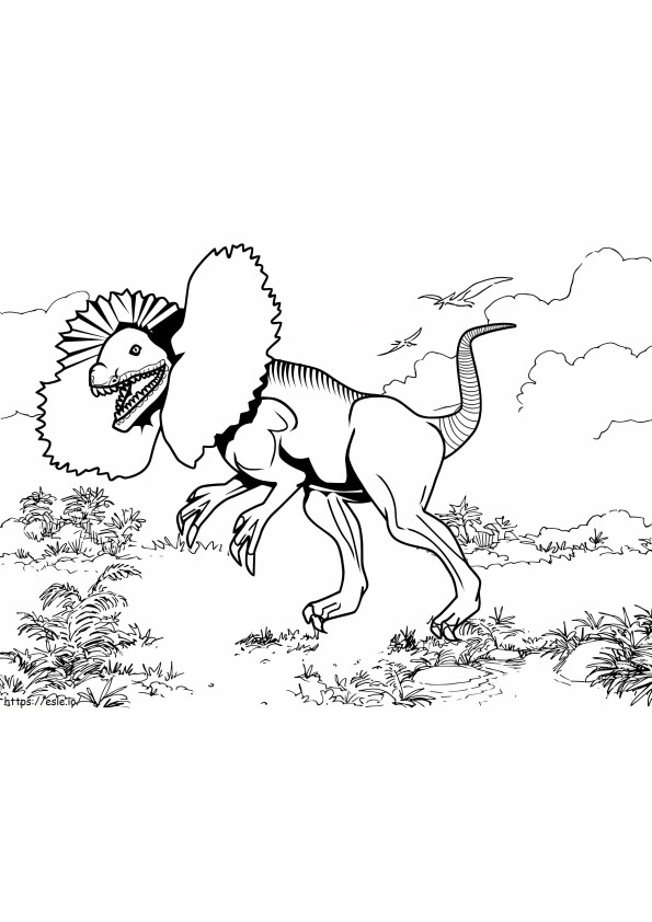 ディロフォサウルス 8 ぬりえ - 塗り絵