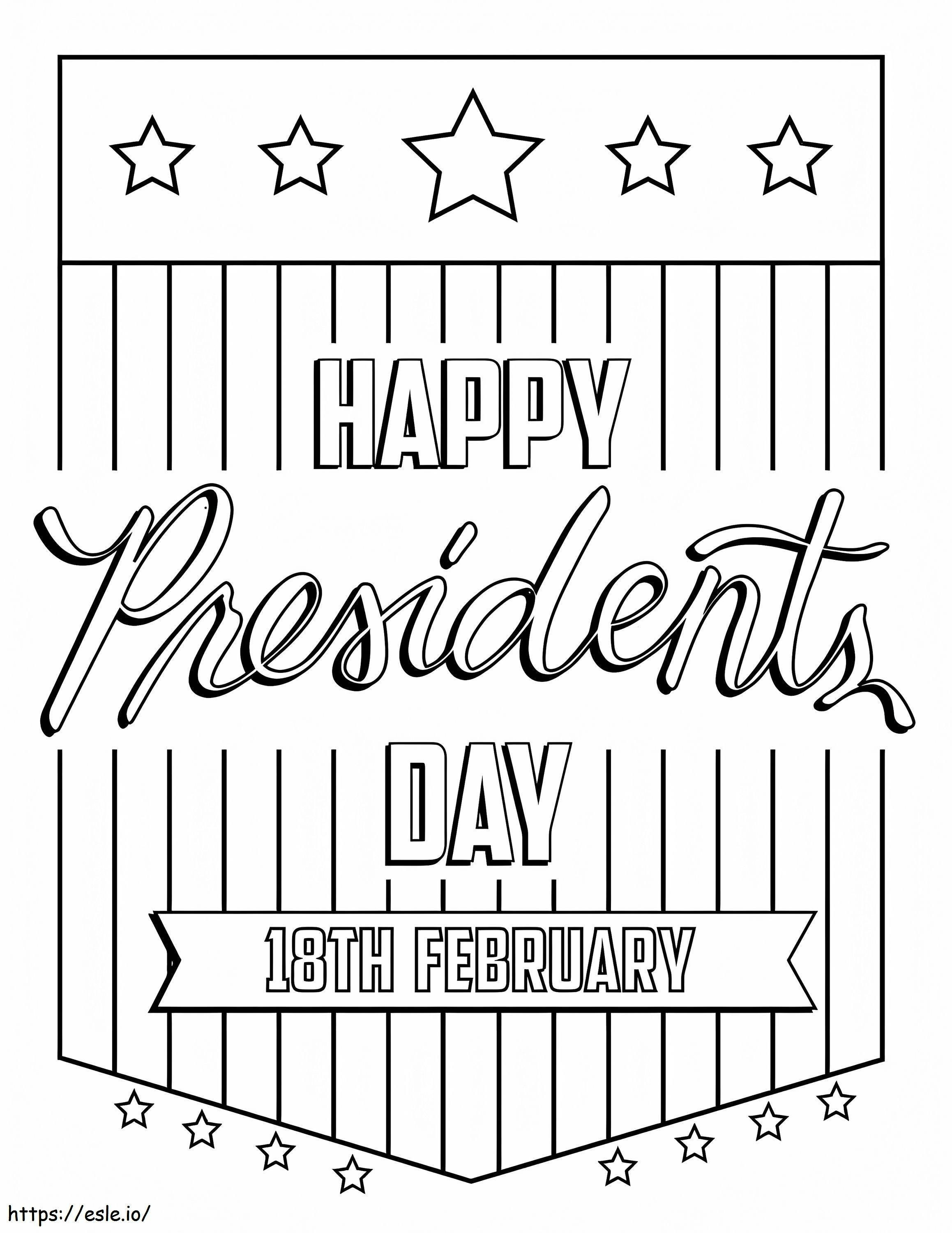 Coloriage Joyeux jour des présidents 3 à imprimer dessin