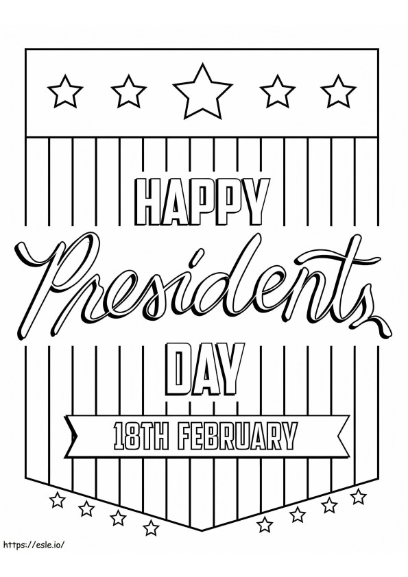 Feliz Dia dos Presidentes 3 para colorir