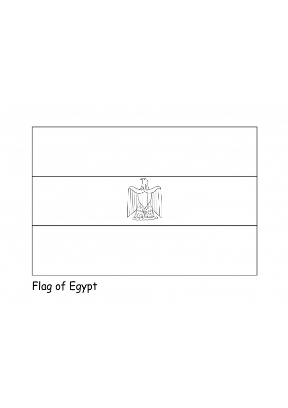 Flagge von Ägypten zum Ausmalen und Drucken von Bildern kostenlos