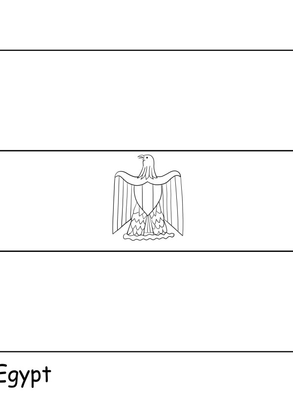 Vlag van Egypte gratis kleuren en afdrukken