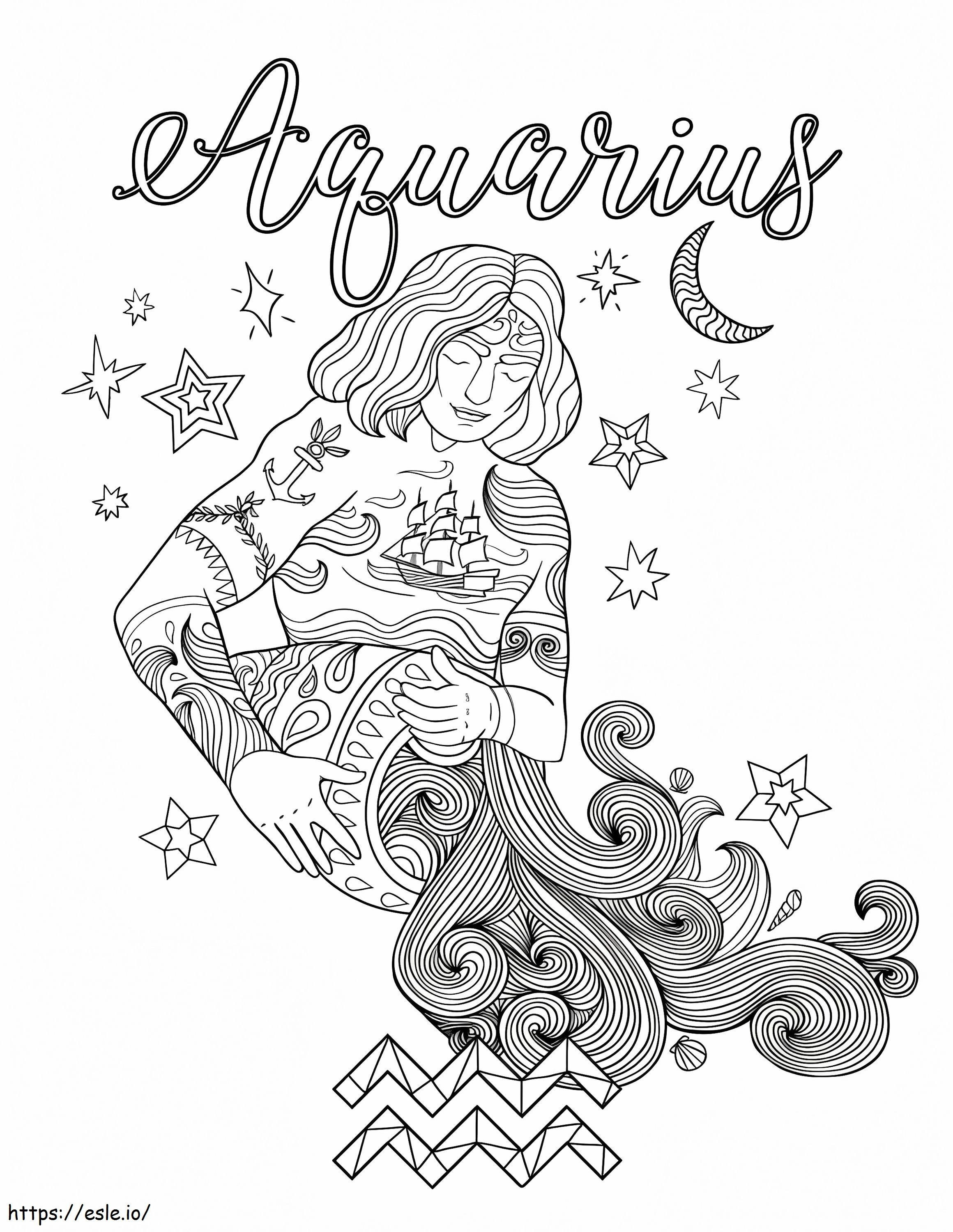 Awesome Aquarius coloring page