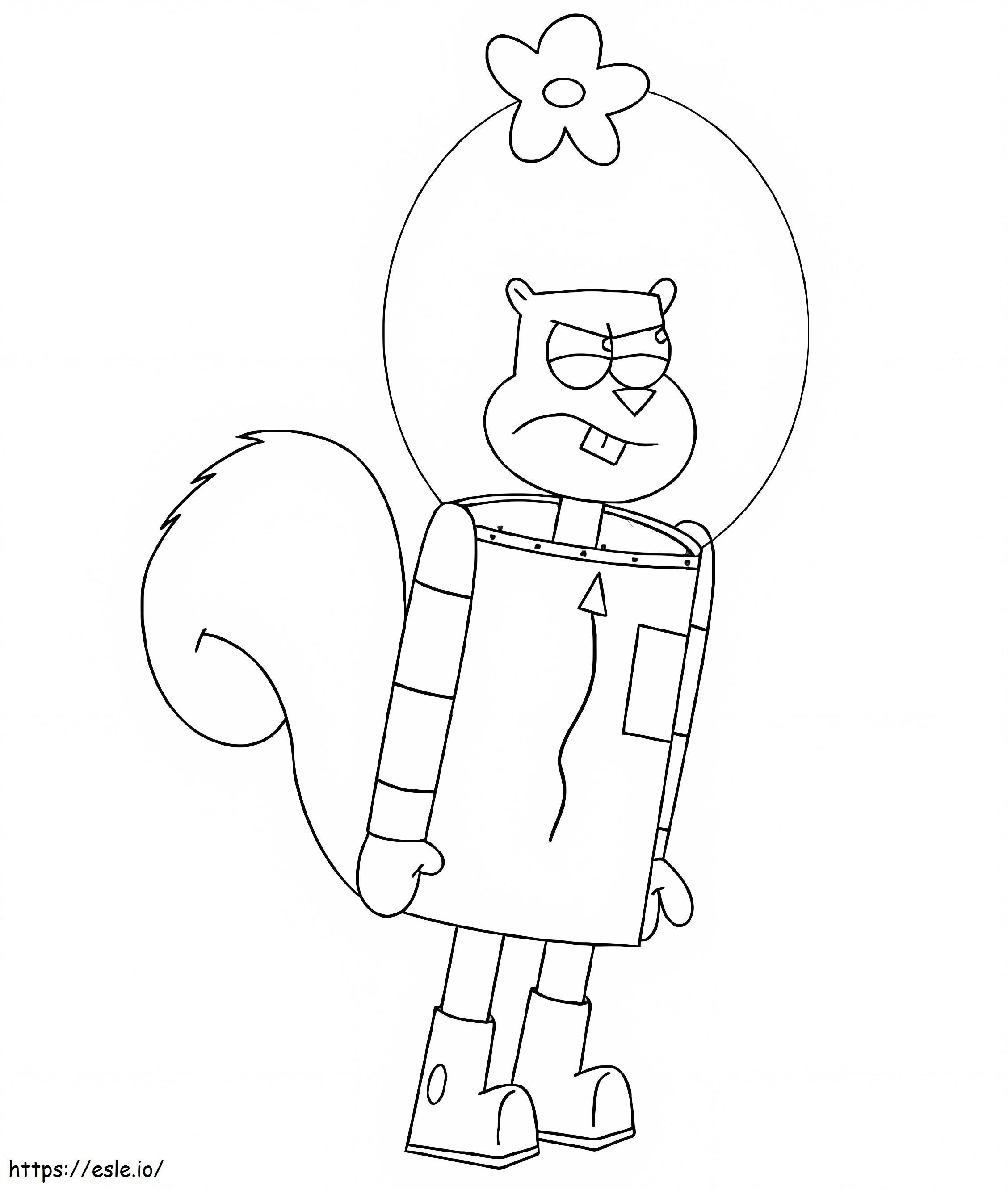 Angry Sandy Cheeks coloring page