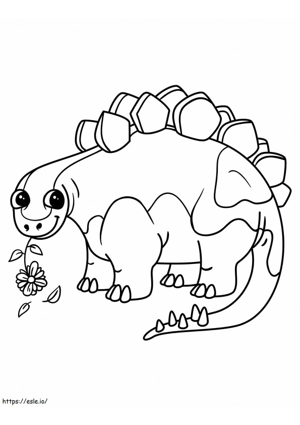 Stegosaurus drăguț 1 de colorat