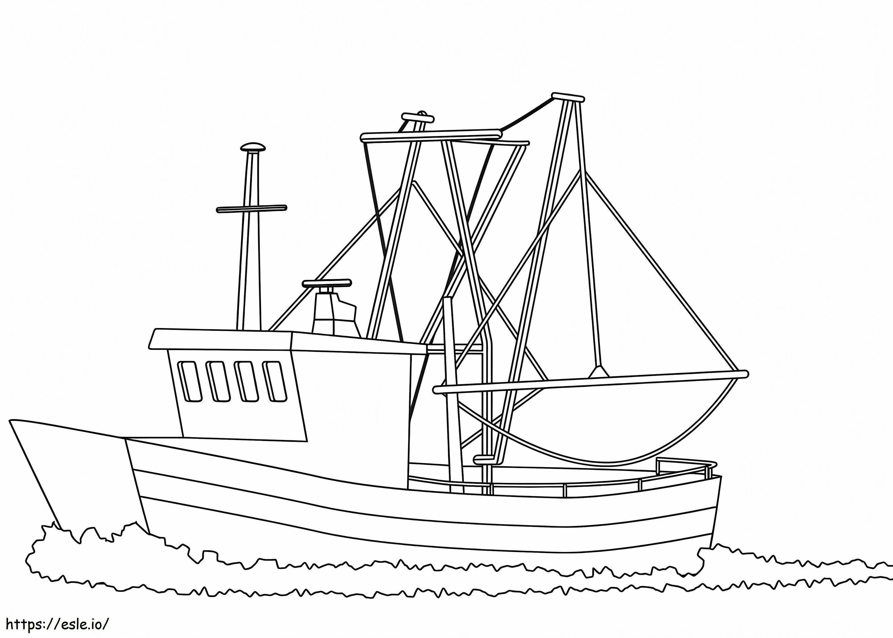 印刷可能な漁船 ぬりえ - 塗り絵