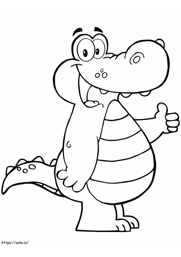 Coloriage Alligator de dessin animé imprimable à imprimer dessin