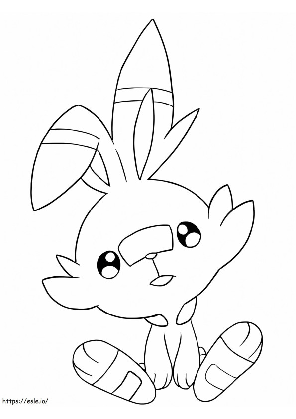 Adorable Scorbunny Pokemon coloring page