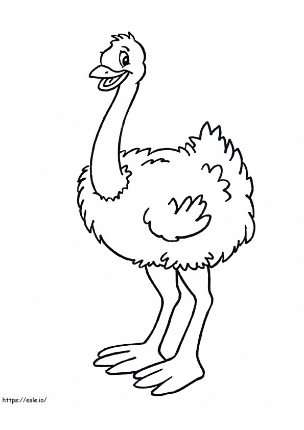 El avestruz está sonriendo para colorear