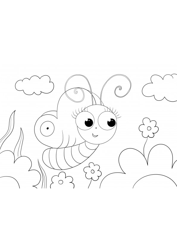 Cute baby butterfly to color and print for free