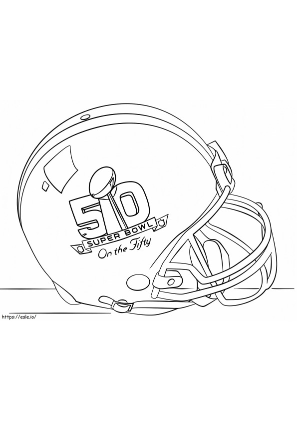 Página para colorir de capacete do Super Bowl 2016 para colorir