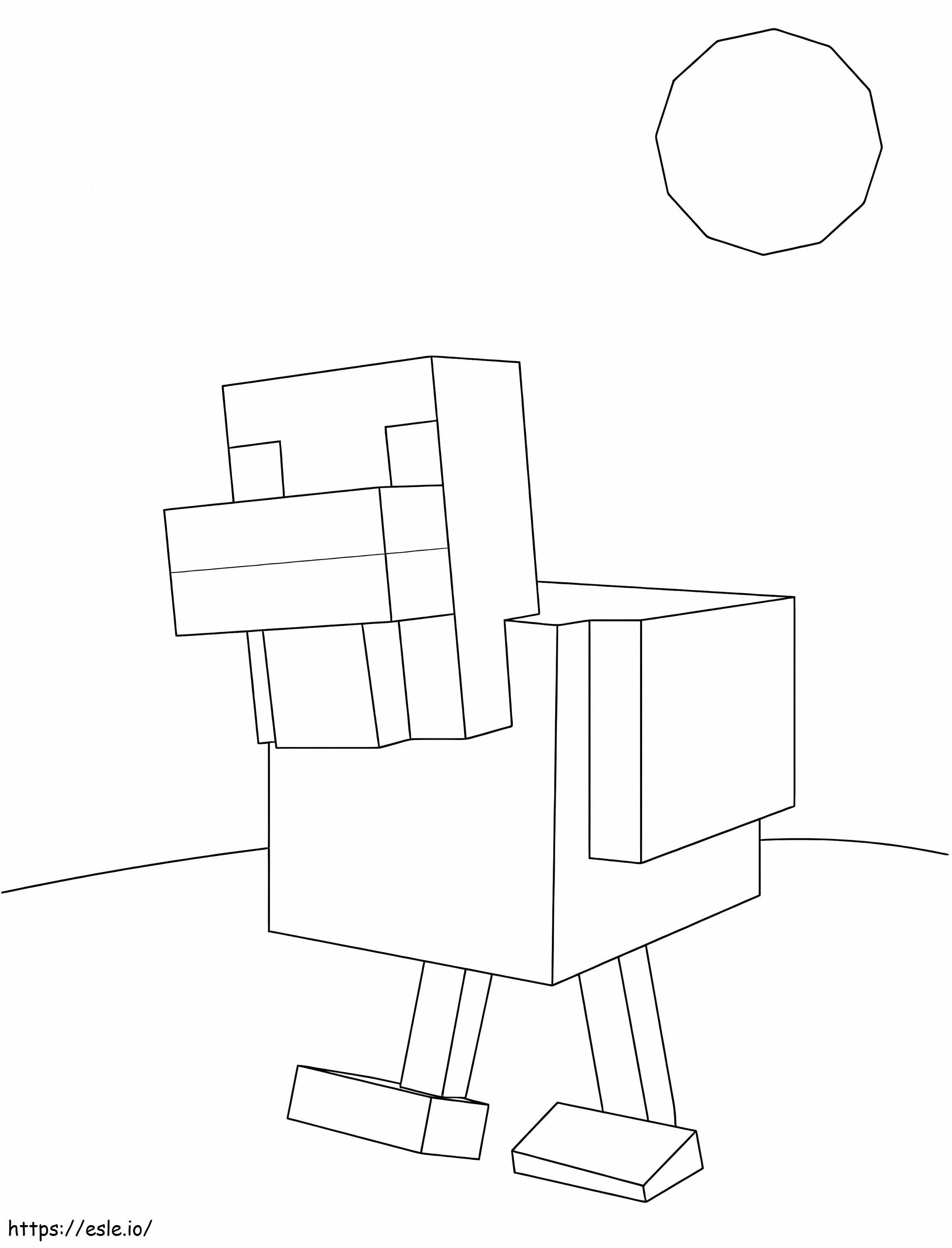 Minecraft の基本的な鶏 ぬりえ - 塗り絵