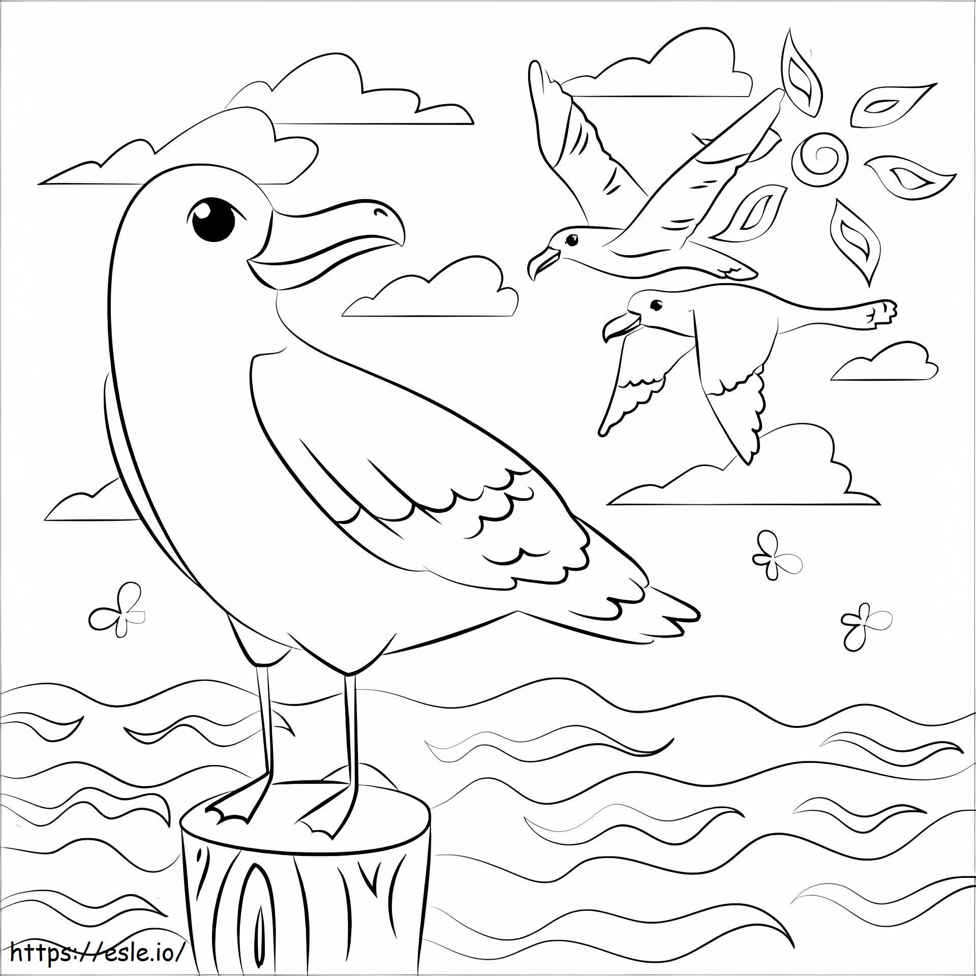Three Seagulls coloring page