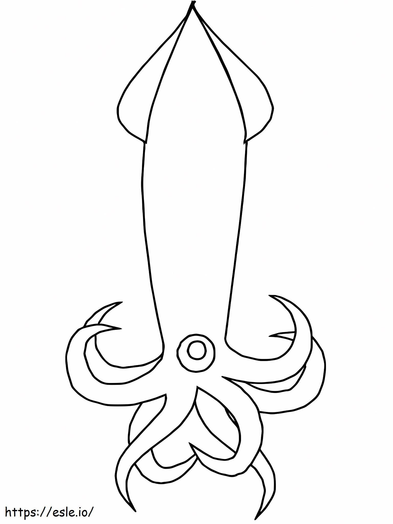 Adorable Squid coloring page