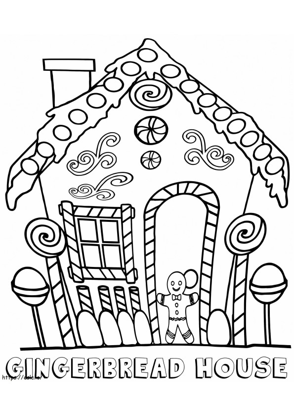 Charming Gingerbread House coloring page