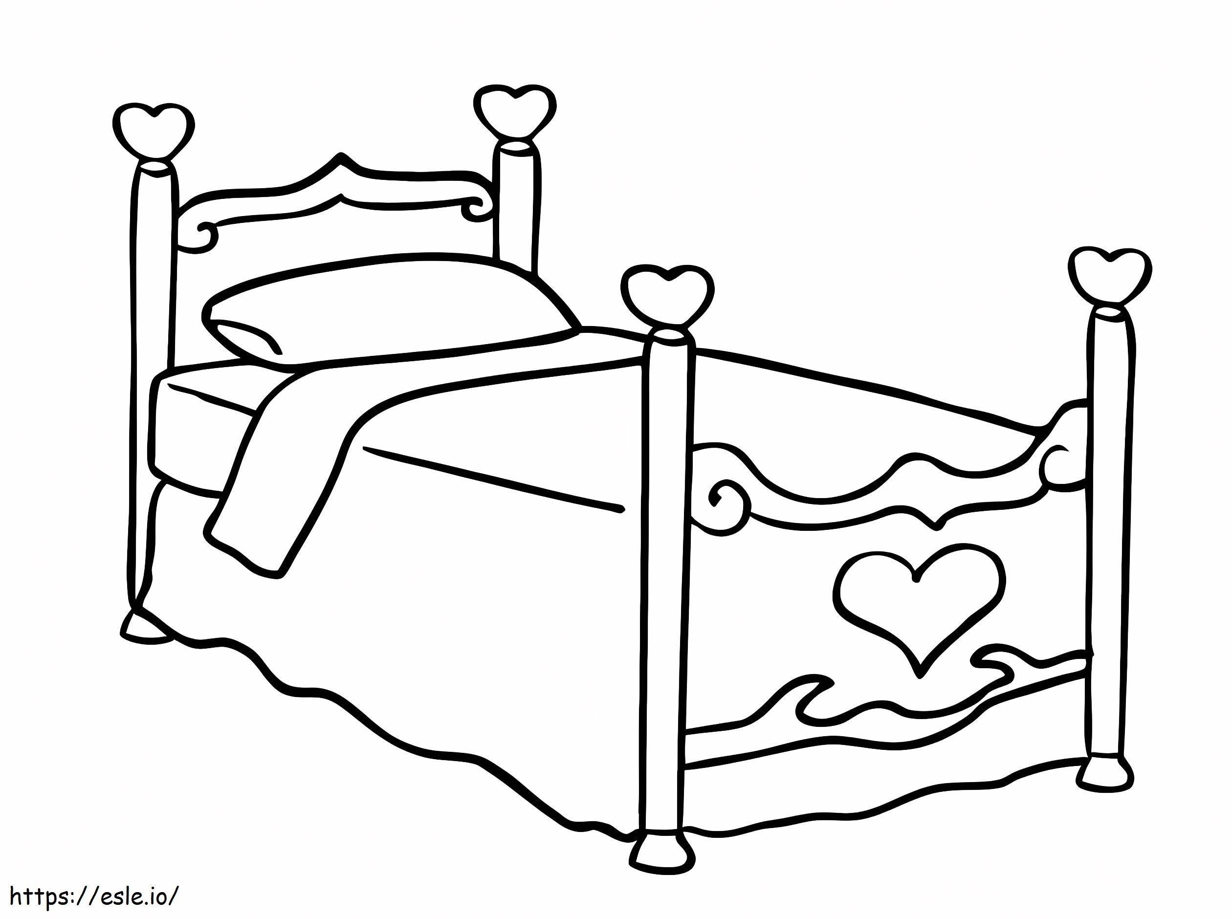 女の子のためのベッド ぬりえ - 塗り絵