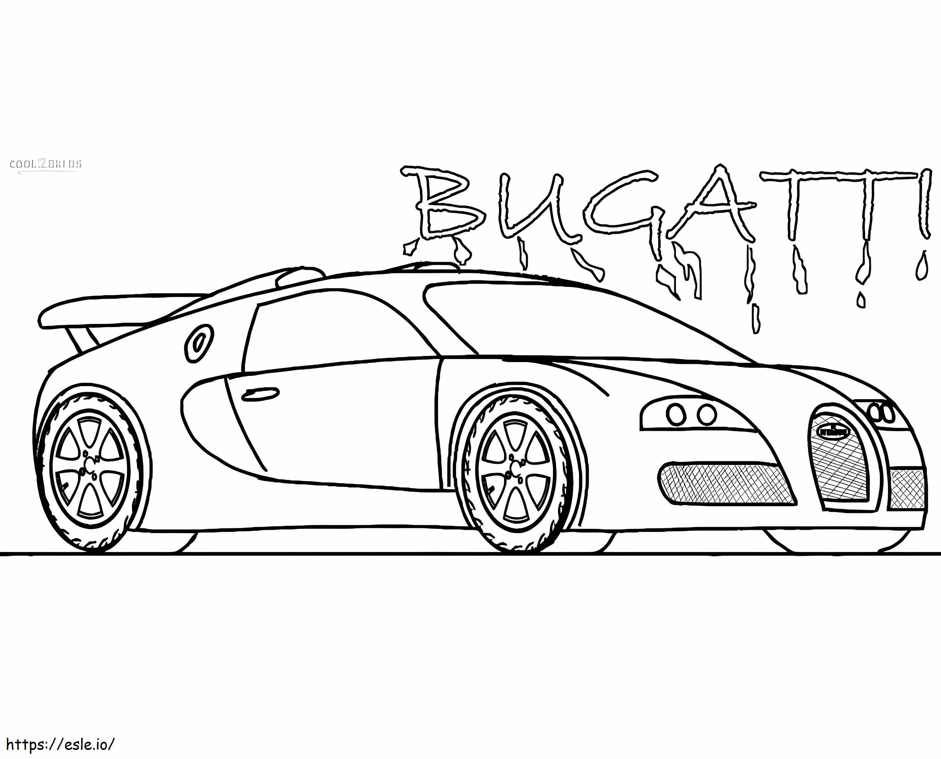 Samochód Bugatti 4 kolorowanka