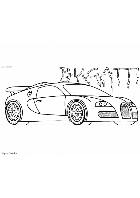 Bugatti 4 auto kleurplaat
