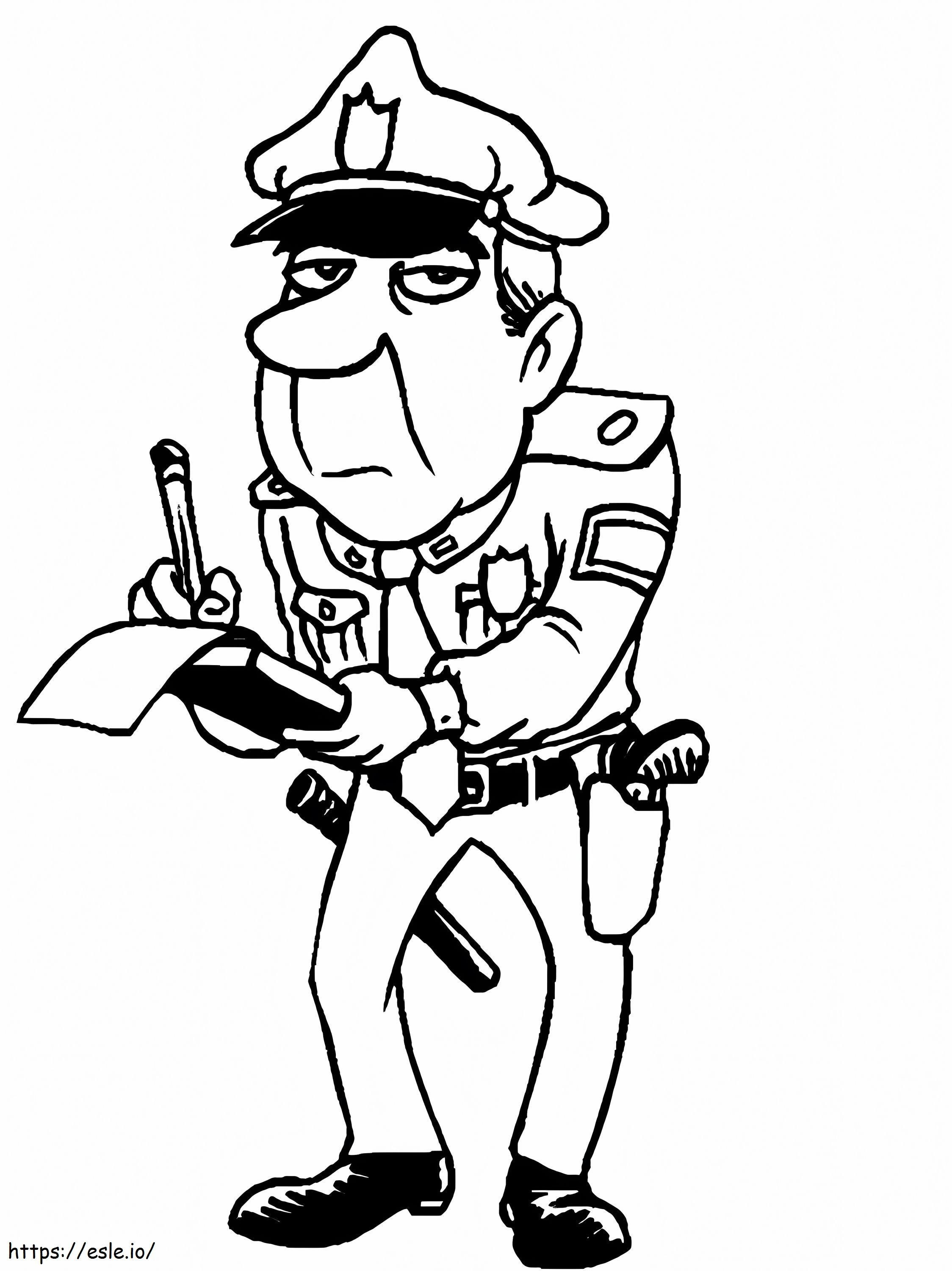 Escrita policial engraçada para colorir