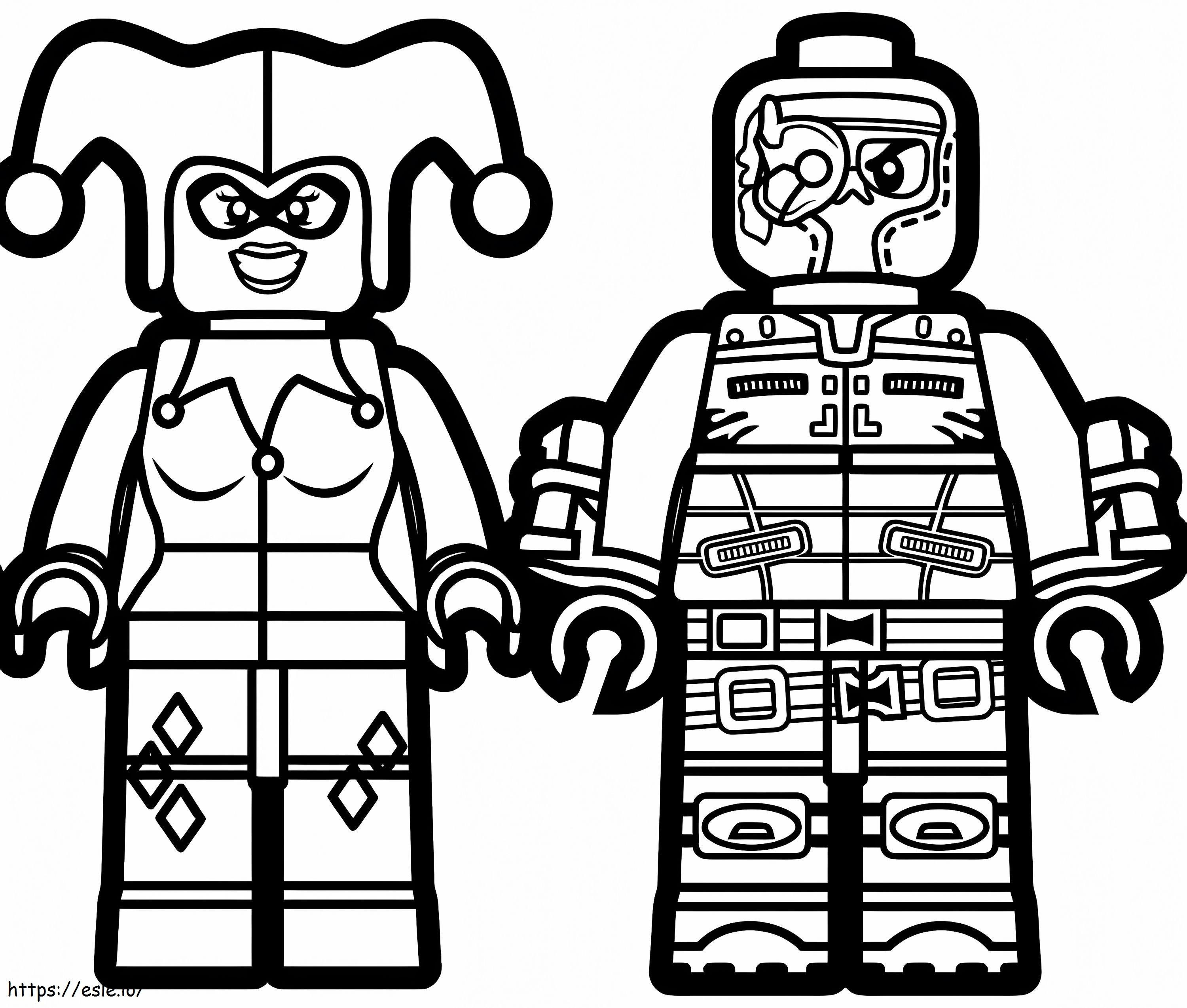 Lego Harley Quinn i przyjaciel kolorowanka